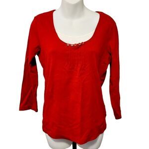 3/$20 Vintage Y2K Red Long Sleeves Top Blouse Size: M